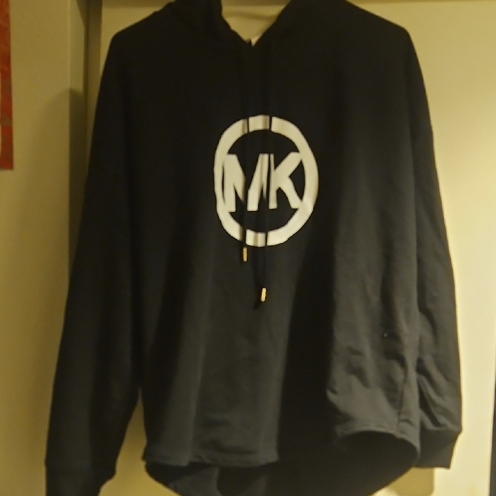MICHAEL Michael Kors Black and White Hoodie Sweatshirt with MK Logo